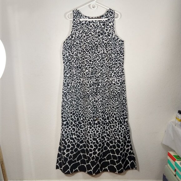 Speed Control New York Women's Animal Print Dress Drawstring black White Size 1X - Picture 2 of 10